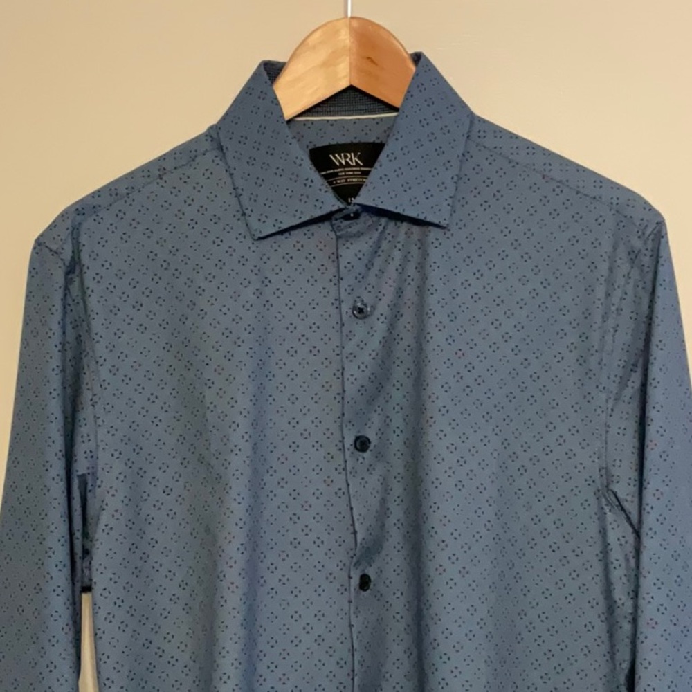 WRK 4-way stretch men’s shirt, dresses up or down! NWOT.